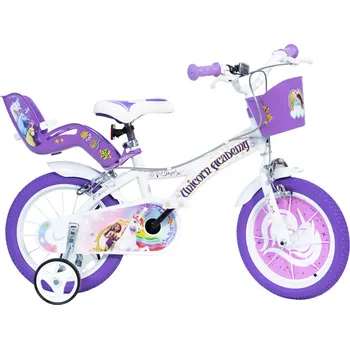 Dětské kolo DINO BIKES Dívčí kolo Dino Bikes Unicorn Academy 16" BÍLÁ|FIALOVÁ 2025