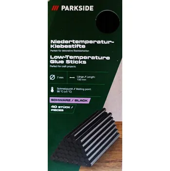 Kancelářské lepidlo PARKSIDE Nízkoteplotní lepicí tyčinky, 40 kusů ( černá )