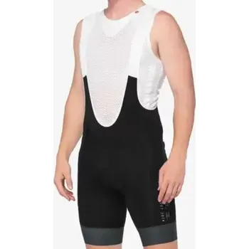 Cyklistické kalhoty 100% Exceeda pánské kraťasy s laclem a vložkou Black/Charcoal vel. M