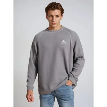 Pánská mikina Sinsay - Mikina s kulatým výstřihem - šedá - 977EU-90X - 977EU-90X-3XL