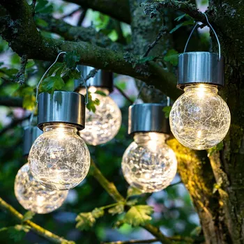 Vánoční dekorace Haushalt international Solární závěsná lampa Crackle, 5 ks 797796