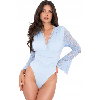 Body Dámské elegantní body s dlouhým krajkovým rukávem