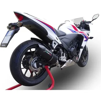 Výfuk pro motocykl Koncovka výfuku Slip-on GPR FURORE NERO E4.H.220.FUNE Matná černá zahrnuje spojovací svod a odnímatelný dB killer