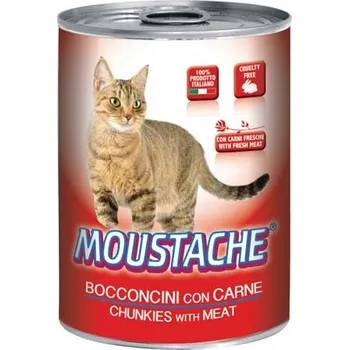 Krmivo pro kočku MONGE MOUSTACHE Cat Chunks maso 415g pro dospělé kočky