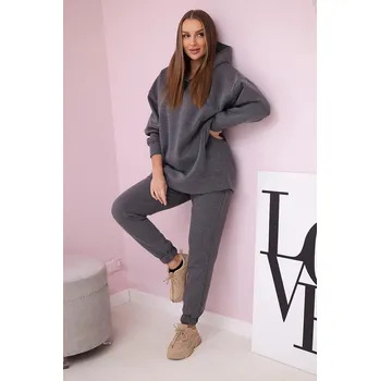 Zateplená tepláková souprava s kapucí model 9311 grafitová