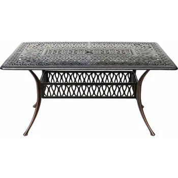 Zahradní nábytek Hliníkový stůl HASTINGS antická hnědá 150x90x73 cm