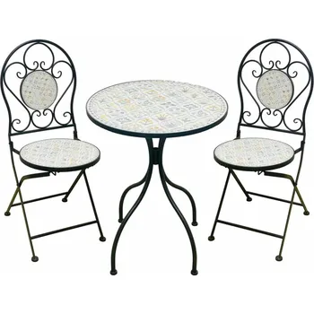 Zahradní sestava Zahradní nábytek Mozaika Louloudia, stůl + 2 židle