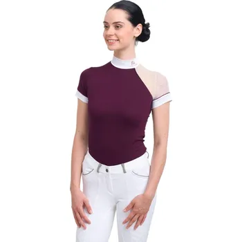 Pánské tričko CAVALLIERA Dámská závodní košile Modern Dame s krátkým rukávem M KAŠTANOVÁ|ČERVENÁ