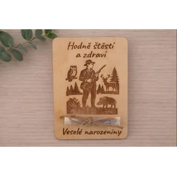 Dary dřeva Dřevěná karta na peníze – pro myslivce