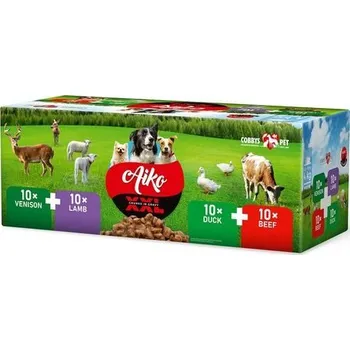 Krmivo pro kočku COBBYS PET AIKO XXL BOX 40x100g kapsičky pro psy kachna+jehně+zvěřina+hovězí maso