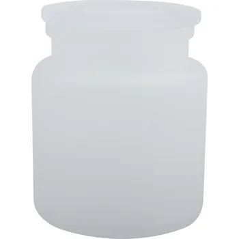 Sada koupelnových doplňků Spirella dóza na odličovací tampony YOKO, bílá, sklo