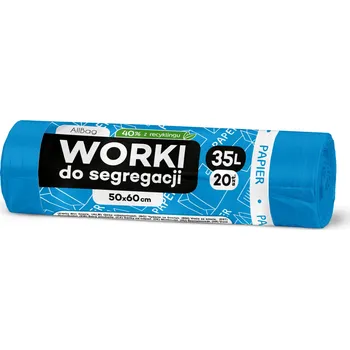 Pytle na odpadky Sáčky na tříděný papír AllBag NIEBIESKIE WORKI NA ŚMIECI ALLBAG 35L Sáčky na třídění papíru 35 l, 20 ks