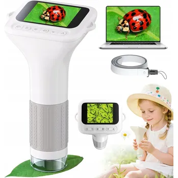 MINI DIGITÁLNÍ MIKROSKOP 1000X PŘENOSNÝ PRO DĚTI HRAČKA RUČNÍ S 8 LED