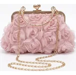 B-TOP Elegantní večerní kabelka s květinovou aplikací a řetízkem