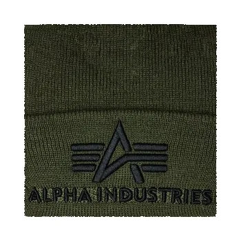 Čepice Alpha Industries Čepice 3D Beanie 168910 Zelená OS