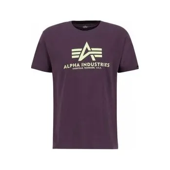 Pánské tričko Alpha Industries T-Shirt AI.100501-719-3XL Fialová Basic Fit S