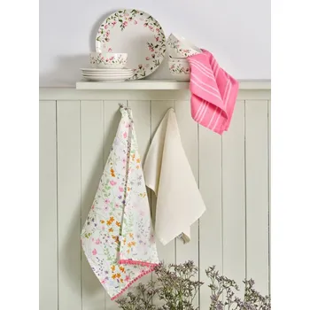 Utěrka Sinsay - Sada kuchyňských utěrek s květinovým a pruhovaným vzorem 3 pack - vícebarevná - 012IL-MLC - 012IL-MLC-ONE