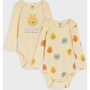 Kojenecký body Sinsay - Sada 2&nbsp;bavlněných body - krémová - 8214E-12X - 8214E-12X-98