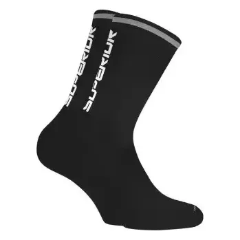 Superior dlouhé cyklistické ponožky černá/bílá vel. M (39-42)