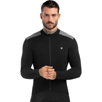 Pánské tričko SIROKO Teplý pánský cyklistický dres SRX M4 Fleet Moss L ČERNÁ