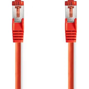 Síťový kabel Nedis síťový kabel S/FTP CAT6, zástrčka RJ45 - zástrčka RJ45, 10 m, LSZH, červená (CCGL85221RD100)