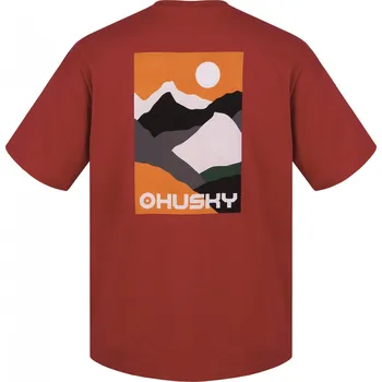 Pánská móda Husky Pánské bavlněné triko Tee Panorama M XXL, dark red