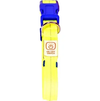 Obojek pro psa Obojek svítící USB 40-55 žlutý Duvo+
