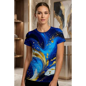 Dámské tričko UTOPY Dámské sportovní tričko blue gold v2 Velikost: XL