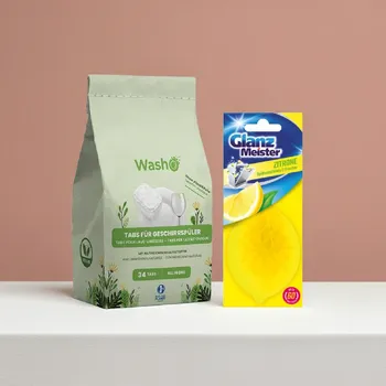 Přípravek do myčky Sada Washo All in One – tablety do myčky 34 ks + Glanz Meister vůně do myčky Citron