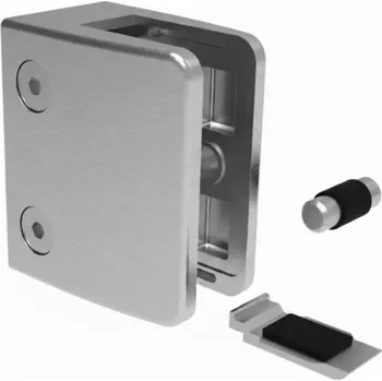 Hahn Steel Držák skla 65x55mm pro plochý podklad, model 24 – nerez AISI 316, broušený