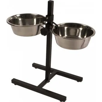 Miska pro psa DUVO+ Nerezové misky s nastavitelným stojanem 56cm 2x24cm
