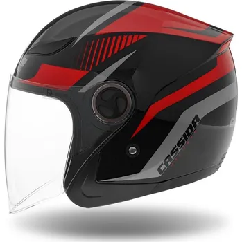 Helma na motorku CASSIDA přilba REFLEX 23 black/red/grey - S