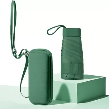 Deštník Skládací mini deštník v kabelce Dark green