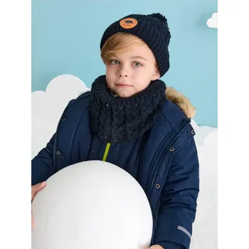 Pokrývka hlavy Sinsay - Souprava čepice a&nbsp;šály - námořnická modrá - 9192I-59X - 9192I-59X-S-1