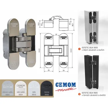 pant ESTETIC 80/A M - Skryté závěsy s mag. kovovými krytkami (chrom satin 8060 / 1ks)