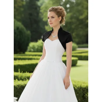 Saténové bolerko s vysokým límcem - černé: BF-158 Vybraná velikost: 5XL