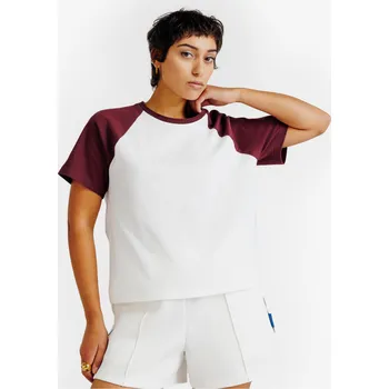 Dámské tričko DECATHLON Dámské tričko Heritage S BÍLÁ|FIALOVÁ