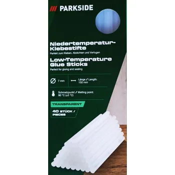 Kancelářské lepidlo PARKSIDE Nízkoteplotní lepicí tyčinky, 40 kusů ( transparentní )