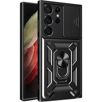 Pouzdro na mobilní telefon Hybrid Armor CAMSHIELD / odolné pouzdro / kryt 4v1 / pro Samsung Galaxy S23 Ultra / černé