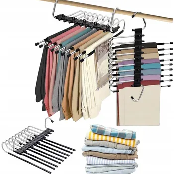 Věšák TELESKOPICKÝ VÝSUVNÝ ROBUSTNÍ VĚŠÁK NA KALHOTY ŠÁLY 2 KS 9v1