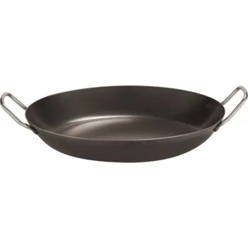 Pečicí pánev Sambonet Paderno Industrie PÁNEV PAELLA - 2 DRŽADLA - ČERNÁ OCEL, průměr 34 cm