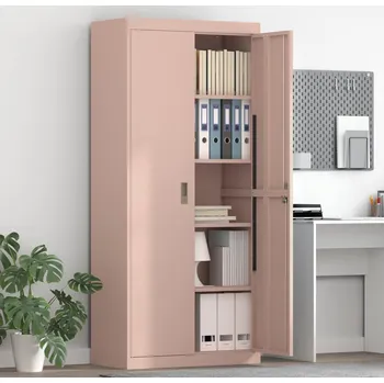 Zásuvkový kontejner vidaXL Úložná skříňka 2 pcs Růžová 80 x 40 x 180 cm Ocel [3406185]