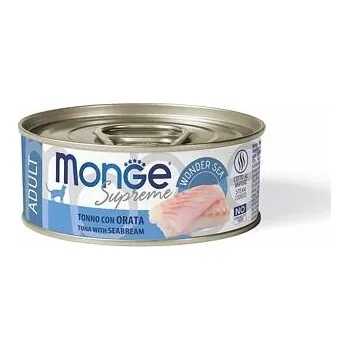 MONGE SUPREME ADULT tuňák a pražma pro kočky 80 g