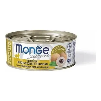 Krmivo pro kočku MONGE SUPREME STERILISED tuňák s hnědou rýží a dračím okem pro kočky 80 g