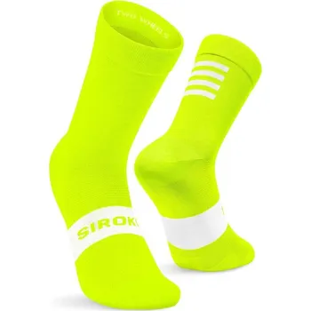 Pánské ponožky SIROKO Cyklistické ponožky S1 Fluor Montseny Neonová žlutá XL ŽLUTÁ