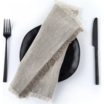 prostírání Tom Linen Prostírání s třásněmi Melange Naturak 30x40 cm