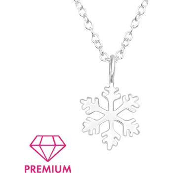 Náhrdelník Stříbrný náhrdelník Sněhová vločka