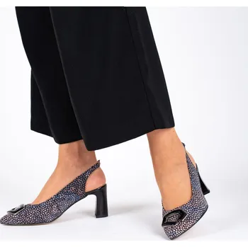 Dámské sandále Dámské vícebarevné kožené lodičky Letizia s otevřenou patou Velikost: 39