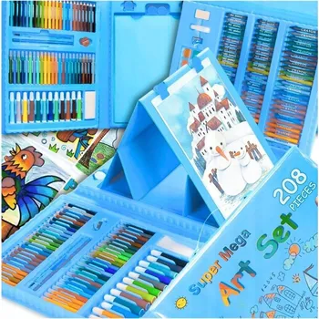 Výtvarná sada Výtvarná sada na malování v kufříku 208 ks modrá