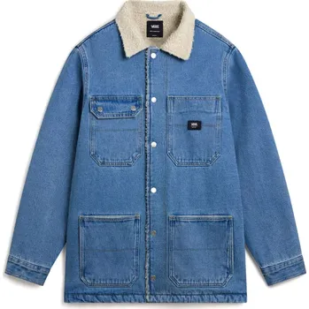 Pánská větrovka bunda podzimní pánská VANS Drill Chore Denim Sherpa Coat STONEWASH/BLUE - XS